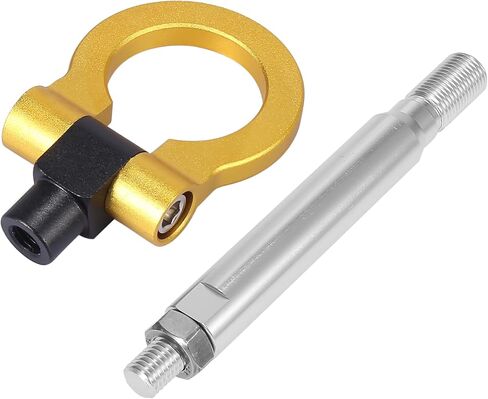 X AUTOHAUX Gold Tone Aluminum Alloy Front Bumper Trailer Ring Eye Towing Tow Hook Screw for Subaru Impreza WRX BRZ in Saudi Arabia