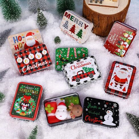 36 Pcs Gift Card Holders Tins Christmas Cookie Tin Metal Boxes Holder with Lids for Gift Cards Colorful Xmas Boxes for Birthday Holiday Gifts Party Favors Christmas Stocking Stuffers in Saudi Arabia