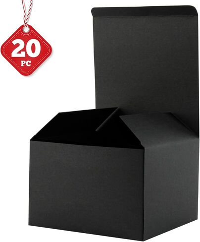 RUSPEPA Recycled Cardboard Gift Boxes - 9"X 4.5"X 4.5" - Decorative Favor Box with Lids for Gifts, Party, Wedding - 30 Pack - Black in Saudi Arabia