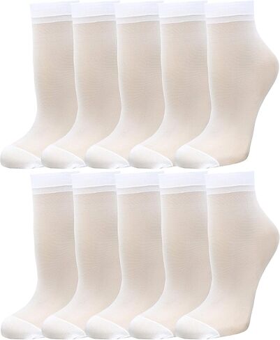 10 Pairs Women's Soft Pantyhose Sheer Ankle High Socks Hosiery in Kuwait