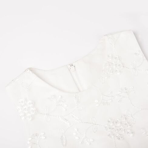 Uhnice Flower Girl Embroidered Dress Sleeveless Lace Ball Gown Formal Princess Dress for Wedding Birthday Party in Saudi Arabia