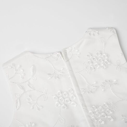 Uhnice Flower Girl Embroidered Dress Sleeveless Lace Ball Gown Formal Princess Dress for Wedding Birthday Party in Saudi Arabia