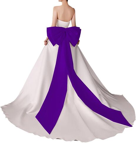 Detachable Satin Bowknot for Formal Party Dress Removable Bow Sweep Train for Wedding Dress 66'' Long in Saudi Arabia