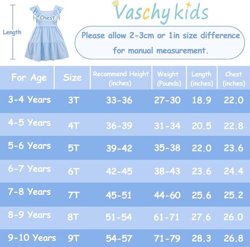 فستان VASCHY للفتيات مكشكش مقصوص من الخلف وتفاصيل فيونكة للمناسبات الخاصة فستان صيفي متأرجح من القطن in Kuwait