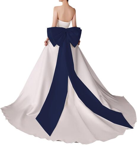 Detachable Satin Bowknot for Formal Party Dress Removable Bow Sweep Train for Wedding Dress 66'' Long in Saudi Arabia