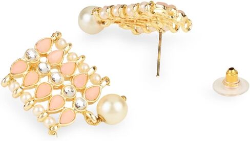 I Jewels Gold Plated Indian Wedding Bollywood Gold Pearl & Kundan Studded Choker Necklace Jewellery Set For Women (K7209) in Kuwait