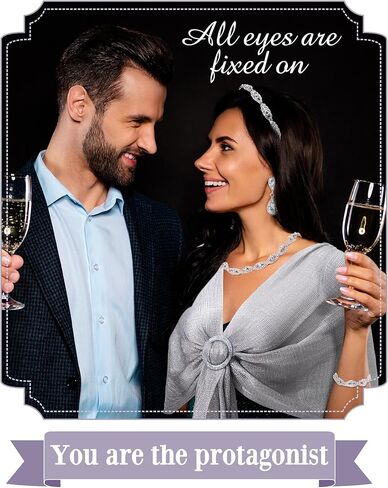 مجموعة مجوهرات Shihanee المكونة من 8 قطع من حجر الراين للنساء تتضمن شالات ولفائف وحقائب يد وعصابة رأس كريستالية ودبوس شعر وحلقة إصبع لحفلات الزفاف وحفلات الزفاف المسائية in Kuwait