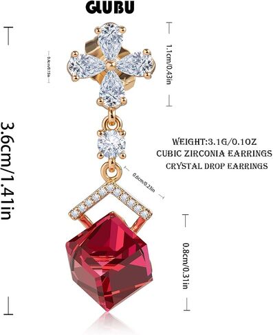 Austrian Crystal Dangle Earrings for Women Wedding Earrings18K Gold Plated Hypoallergenic Cubic Zirconia Flower Earrings for Brides Bridesmaids Prom Gift in Saudi Arabia