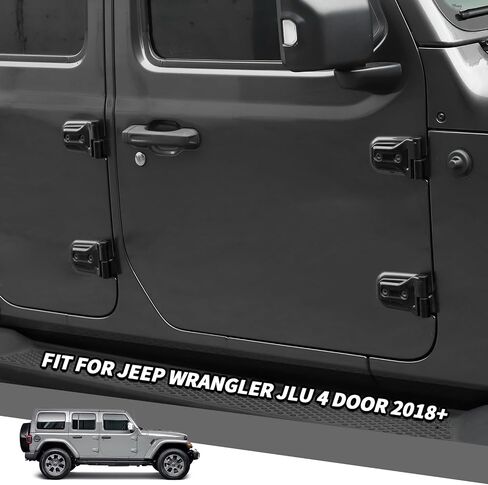 Jimen Fit for Jeep Wrangler JLU 4 Door 2018-2024, 20PCS Door Hinge & Tailgate Hinge Cover Exterior Trim Accessories (Matte Black) in Saudi Arabia