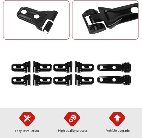 Jimen Fit for Jeep Wrangler JLU 4 Door 2018-2024, 20PCS Door Hinge & Tailgate Hinge Cover Exterior Trim Accessories (Matte Black) in Saudi Arabia