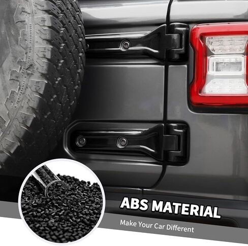 Jimen Fit for Jeep Wrangler JLU 4 Door 2018-2024, 20PCS Door Hinge & Tailgate Hinge Cover Exterior Trim Accessories (Matte Black) in Saudi Arabia