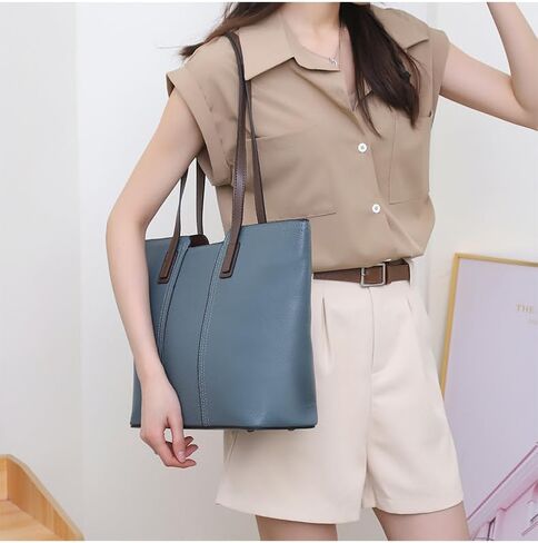 The Tote Bag for Women Genuine leather Top Handle Satchel Purse Shoulder Crossbody Handheld Bag for work Travel in Kuwait