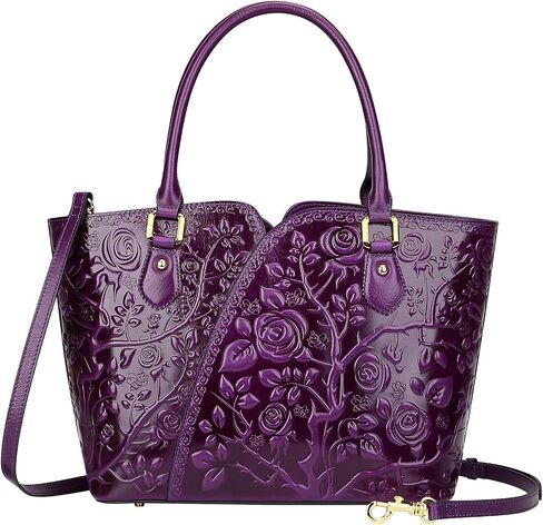 PIJUSHI Floral Designer Handbags for Women Ladies Top Handle Handbags Satchel Bags and Purses(22328 Classic Purple) in Saudi Arabia