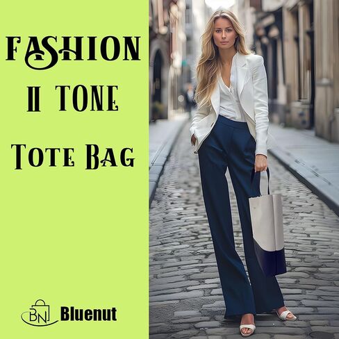 Bluenut Tote-Bag-for-Woman-Top-Handle-Satchel-Bag-2-Tone-Large-Tote-Bag-Purses-and-Handbag in Saudi Arabia