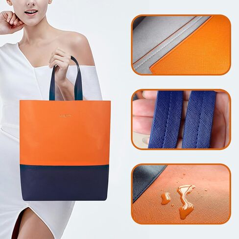 Bluenut Tote-Bag-for-Woman-Top-Handle-Satchel-Bag-2-Tone-Large-Tote-Bag-Purses-and-Handbag in Saudi Arabia