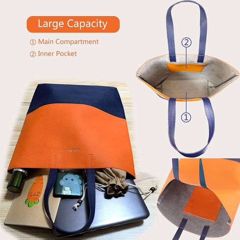 Bluenut Tote-Bag-for-Woman-Top-Handle-Satchel-Bag-2-Tone-Large-Tote-Bag-Purses-and-Handbag in Saudi Arabia