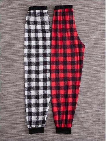Milumia Women 2 Pieces Plaid Pajama Pants Elastic Waist Lounge Pants in Saudi Arabia