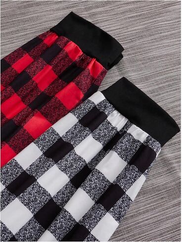 Milumia Women 2 Pieces Plaid Pajama Pants Elastic Waist Lounge Pants in Saudi Arabia