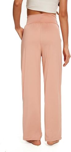 Iniber المرأة واسعة الساق عادية فضفاض صالة السراويل اليوغا Sweatpants عالية الخصر مريح بيجامة السراويل فلوي مع جيوب in Saudi Arabia