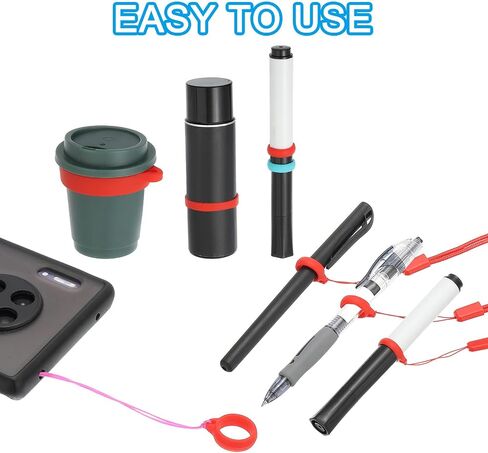 PATIKIL Anti-Lost Silicone Rubber Rings 18 Pcs Joint Holder Ring Multipurpose Adjustable Anti-Slip Band Holder Replacement O Ring for Insert Badge Pen Lanyard Keychain Leash, Clear in Saudi Arabia