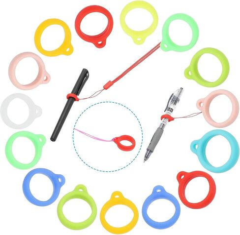 PATIKIL Anti-Lost Silicone Rubber Rings 18 Pcs Joint Holder Ring Multipurpose Adjustable Anti-Slip Band Holder Replacement O Ring for Insert Badge Pen Lanyard Keychain Leash, Clear in Saudi Arabia
