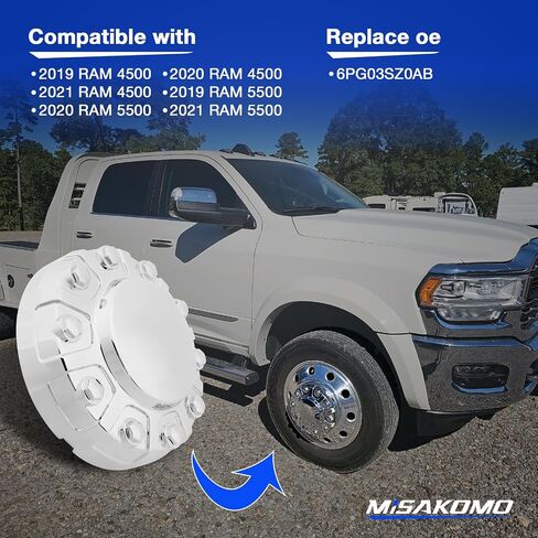 Front Chrome Wheel Center Cap Hub Cover Compatible with 2019-2021 RAM 4500 2019-2021 RAM 5500 Center Caps Hubcaps Replace# 6PG03SZ0AB in Saudi Arabia