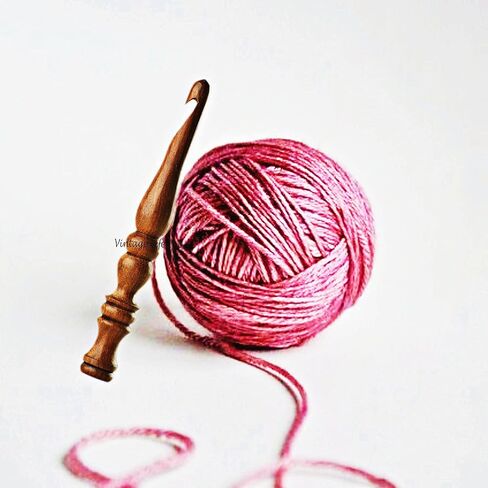 Wooden Crochet Hook Ergonomic Handmade for Arthritic Hands Crochet Hook Sustainable, Lightweight & Easy Grip Crochet Tools Sheesham Wood Antique Brown (Size 4.50 MM) in Kuwait