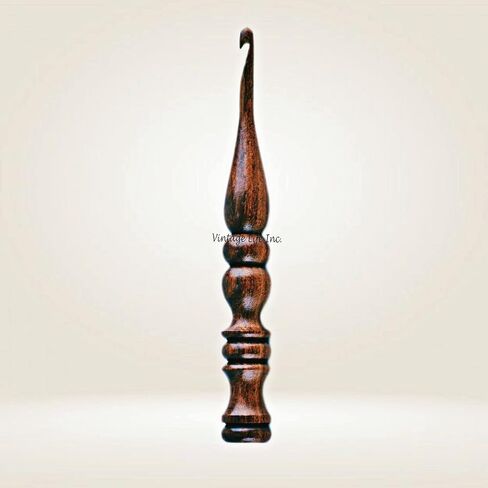 Wooden Crochet Hook Ergonomic Handmade for Arthritic Hands Crochet Hook Sustainable, Lightweight & Easy Grip Crochet Tools Sheesham Wood Antique Brown (Size 4.50 MM) in Kuwait