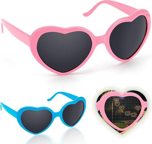 6 Special Effect with Heart Visual Stylish Sunglasses and Rave Accessories in Saudi Arabia