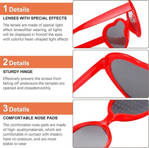 6 Special Effect with Heart Visual Stylish Sunglasses and Rave Accessories in Saudi Arabia