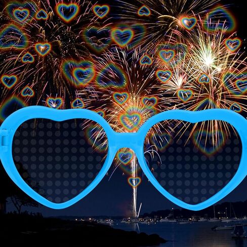 6 Special Effect with Heart Visual Stylish Sunglasses and Rave Accessories in Saudi Arabia