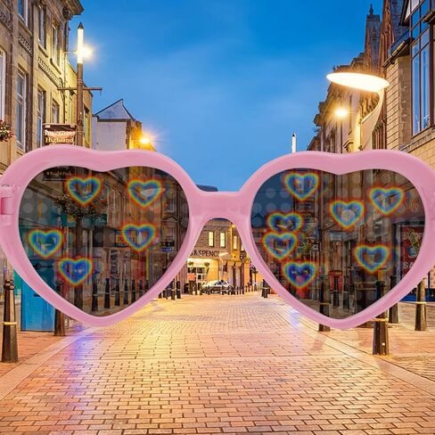 6 Special Effect with Heart Visual Stylish Sunglasses and Rave Accessories in Saudi Arabia
