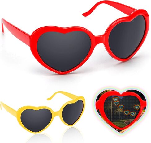 6 Special Effect with Heart Visual Stylish Sunglasses and Rave Accessories in Saudi Arabia
