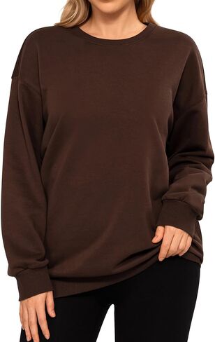 MANGOPOP Women's Oversized Sweatshirt Crewneck Pullover Comfy Fall Fashion Outfits Clothes 2024 in Saudi Arabia