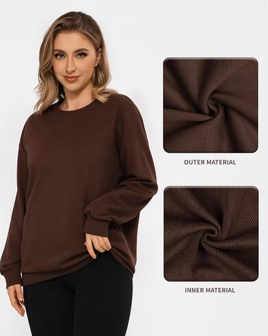 MANGOPOP Women's Oversized Sweatshirt Crewneck Pullover Comfy Fall Fashion Outfits Clothes 2024 in Saudi Arabia