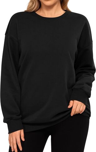 MANGOPOP Women's Oversized Sweatshirt Crewneck Pullover Comfy Fall Fashion Outfits Clothes 2024 in Saudi Arabia