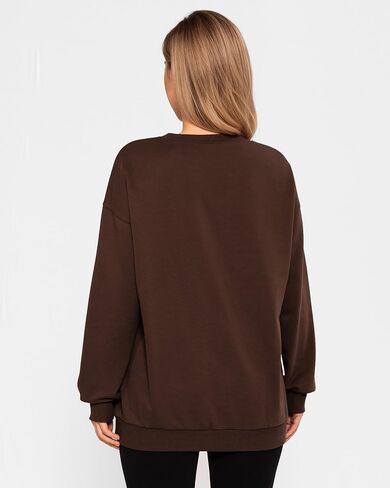 MANGOPOP Women's Oversized Sweatshirt Crewneck Pullover Comfy Fall Fashion Outfits Clothes 2024 in Saudi Arabia