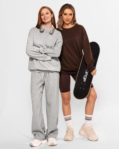 MANGOPOP Women's Oversized Sweatshirt Crewneck Pullover Comfy Fall Fashion Outfits Clothes 2024 in Saudi Arabia
