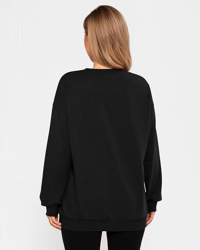 MANGOPOP Women's Oversized Sweatshirt Crewneck Pullover Comfy Fall Fashion Outfits Clothes 2024 in Saudi Arabia