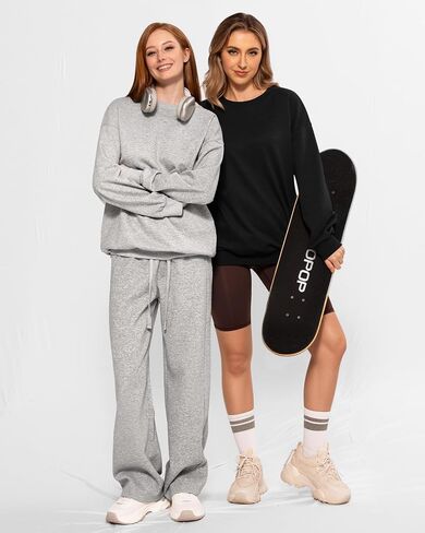 MANGOPOP Women's Oversized Sweatshirt Crewneck Pullover Comfy Fall Fashion Outfits Clothes 2024 in Saudi Arabia