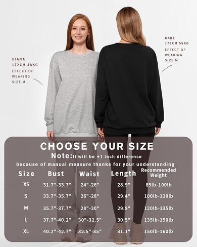 MANGOPOP Women's Oversized Sweatshirt Crewneck Pullover Comfy Fall Fashion Outfits Clothes 2024 in Saudi Arabia