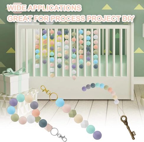 110 قطعة من الخرز السيليكون، 15 مم من الخرز السيليكون لصنع سلسلة المفاتيح 14 مم من السيليكون السداسي الخرز المطاطي المستدير الملون 15 لونًا من الخرز السائب لصنع المجوهرات بنفسك in Kuwait