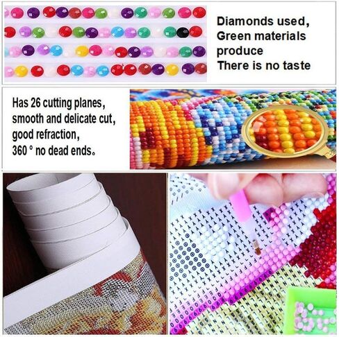 SUNKOO DIY النمر الماس الفن مجموعات الرسم للبالغين الحفر الكامل النمر الطلاء مع الماس القط حجر الراين صور التطريز عبر غرزة الحرف الفنية لديكور جدار المنزل، أنا النمر (12 × 12 بوصة) in Kuwait