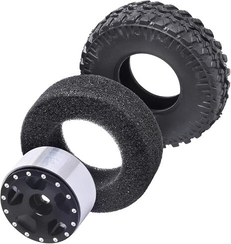 مجموعة إطارات إطارات العجلات 4 قطع 1.0 مع صواميل ومفتاح ربط لسيارة زاحفة 1/24 RC محورية SCX24 90081 AXI00001 AXI00002 أجزاء (النمط 1) in Saudi Arabia