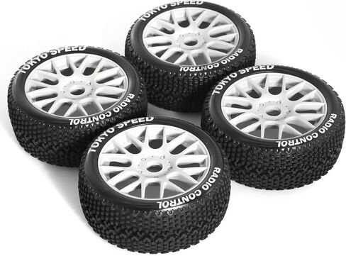 REDSPIDER 1/8 buggy tires set 17mm Hex Hubs Foam Inserts（4pcs），for Arrma Typhon Redcat Team Losi VRX HPI Kyosho HSP Hobao Off Road，Please use glue to bond before use (A) in Saudi Arabia