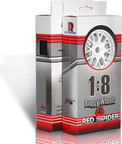 REDSPIDER 1/8 buggy tires set 17mm Hex Hubs Foam Inserts（4pcs），for Arrma Typhon Redcat Team Losi VRX HPI Kyosho HSP Hobao Off Road，Please use glue to bond before use (A) in Saudi Arabia