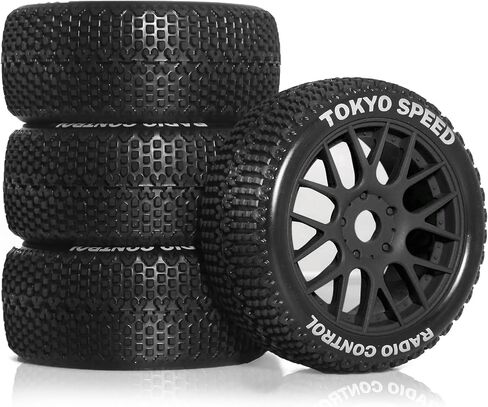 REDSPIDER 1/8 buggy tires set 17mm Hex Hubs Foam Inserts（4pcs），for Arrma Typhon Redcat Team Losi VRX HPI Kyosho HSP Hobao Off Road，Please use glue to bond before use (A) in Saudi Arabia