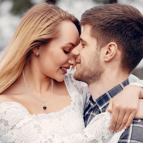 Platinum Plated Sterling Silver Infinity Heart Necklace Gift for Women's Birthstone Necklace Gift for Her Anniversary Present for Girlfriend or Wife in Saudi Arabia