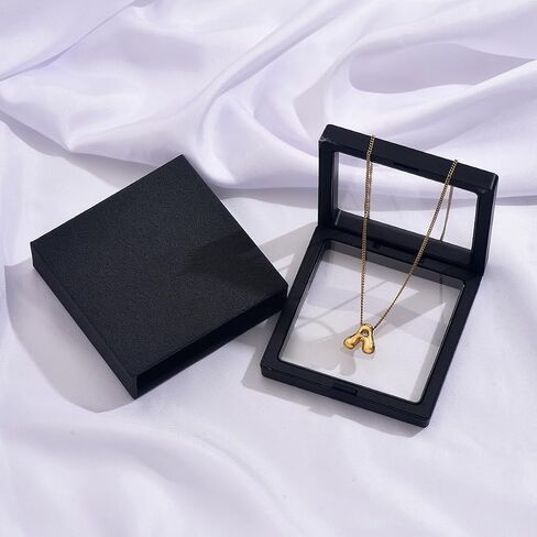 Ladies' Golden Bubble Letter Necklace 18K Gold Plated Bubble Gold Necklace Fashion Gift Jewelry Bubble Necklace Exquisite Titanium Steel Gold Necklace-M in Saudi Arabia