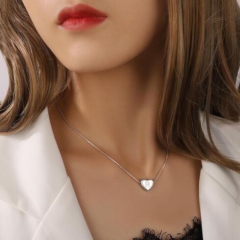 Dainty Initial Necklaces for Women | Heart Pendant Gifts for Women | Adjustable Size in Saudi Arabia